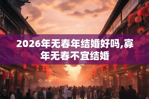 2026年无春年结婚好吗,寡年无春不宜结婚 2026年无春年结婚好吗,寡年无春不宜结婚