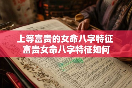 上等富贵的女命八字特征 富贵女命八字特征如何