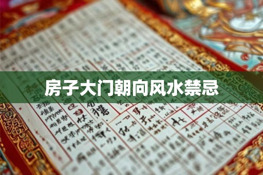 房子大门朝向风水禁忌