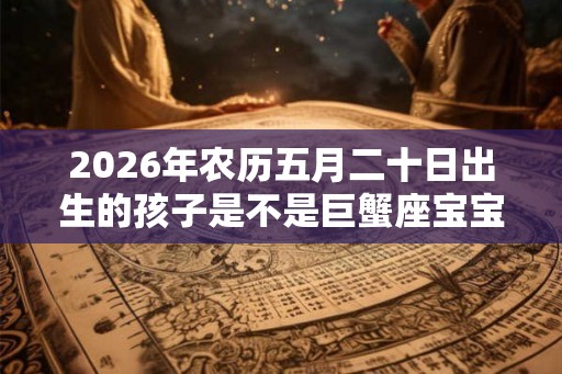 2026年农历五月二十日出生的孩子是不是巨蟹座宝宝