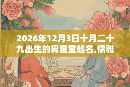2026年12月3日十月二十九出生的男宝宝起名,儒雅大方