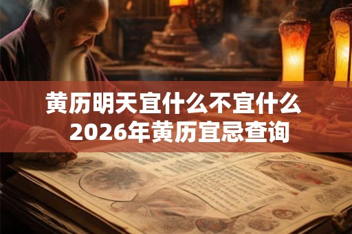 黄历明天宜什么不宜什么  2026年黄历宜忌查询