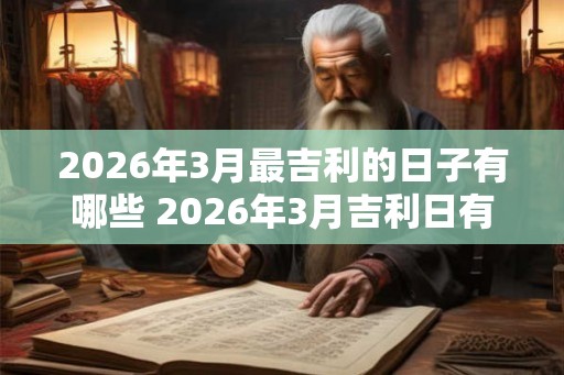 2026年3月最吉利的日子有哪些 2026年3月吉利日有哪些 2026年3月最吉利的日子有哪些 2026年3月吉利日有哪些