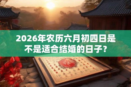 2026年农历六月初四日是不是适合结婚的日子? 2026年农历六月初四日是不是适合结婚的日子?
