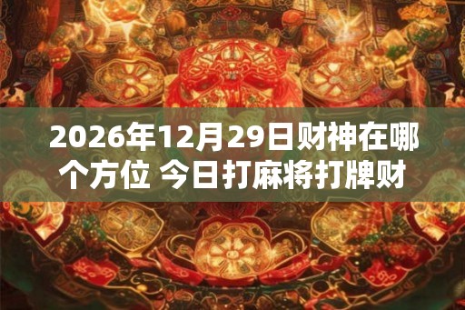 2026年12月29日财神在哪个方位 今日打麻将打牌财神方位 2026年12月29日财神在哪个方位 今日打麻将打牌财神方位