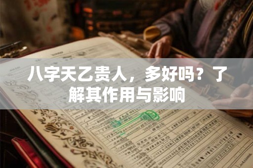 八字天乙贵人，多好吗？了解其作用与影响