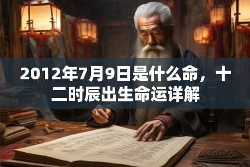 2012年7月9日是什么命，十二时辰出生命运详解