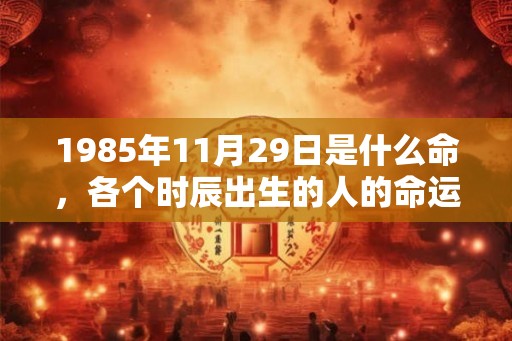 1985年11月29日是什么命，各个时辰出生的人的命运