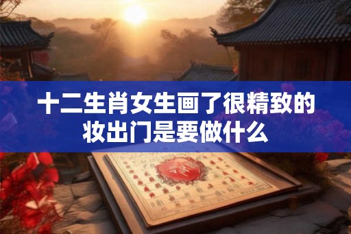 十二生肖女生画了很精致的妆出门是要做什么