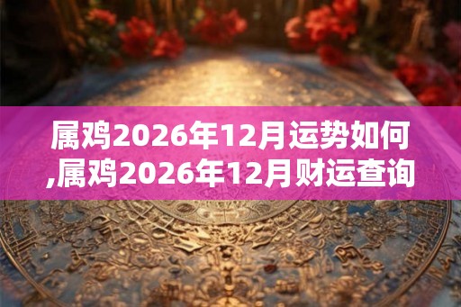 属鸡2026年12月运势如何,属鸡2026年12月财运查询