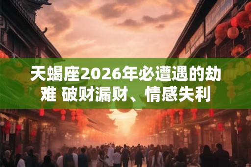 天蝎座2026年必遭遇的劫难 破财漏财、情感失利