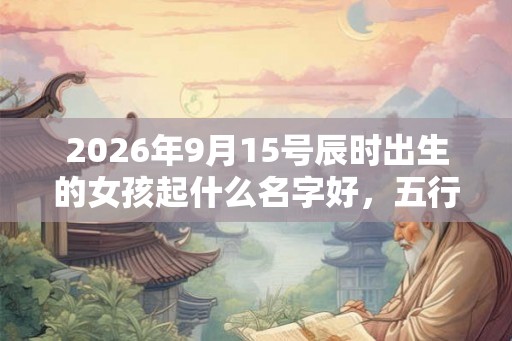 2026年9月15号辰时出生的女孩起什么名字好，五行属什么