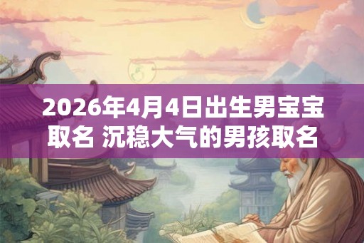 2026年4月4日出生男宝宝取名 沉稳大气的男孩取名