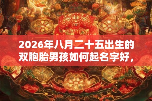 2026年八月二十五出生的双胞胎男孩如何起名字好,五行属什么? 2026年八月二十五出生的双胞胎男孩如何起名字好,五行属什么?