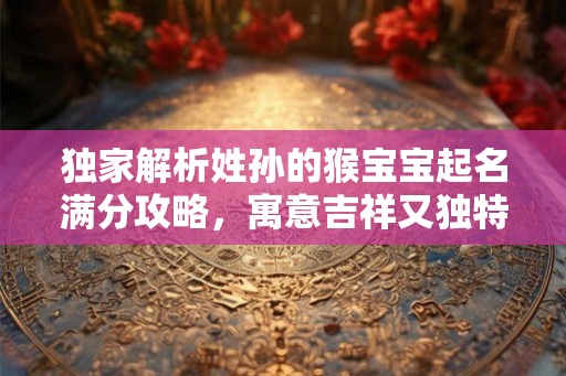 独家解析姓孙的猴宝宝起名满分攻略，寓意吉祥又独特！