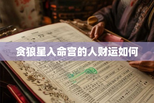 贪狼星入命宫的人财运如何