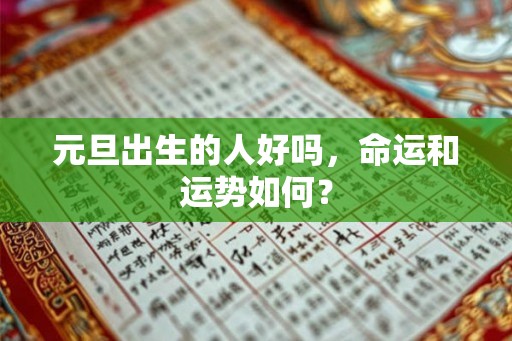 元旦出生的人好吗，命运和运势如何？