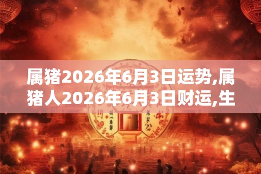 属猪2026年6月3日运势,属猪人2026年6月3日财运,生肖猪2026年6月3日运势