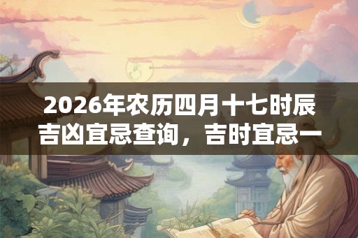2026年农历四月十七时辰吉凶宜忌查询，吉时宜忌一览