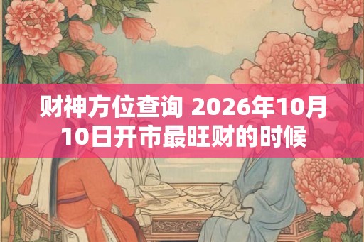 财神方位查询 2026年10月10日开市最旺财的时候