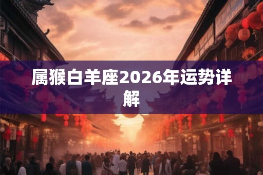属猴白羊座2026年运势详解 属猴白羊座2026年运势详解