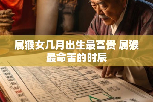 属猴女几月出生最富贵 属猴最命苦的时辰 属猴女几月出生最富贵 属猴最命苦的时辰