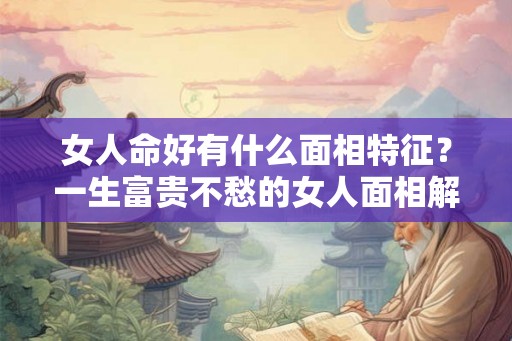 女人命好有什么面相特征？一生富贵不愁的女人面相解析！