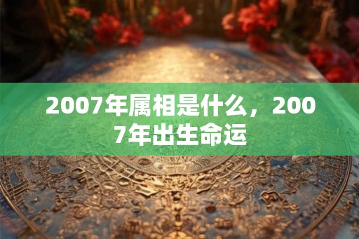 2007年属相是什么，2007年出生命运