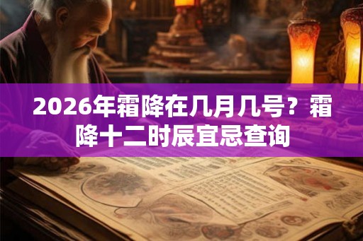 2026年霜降在几月几号？霜降十二时辰宜忌查询