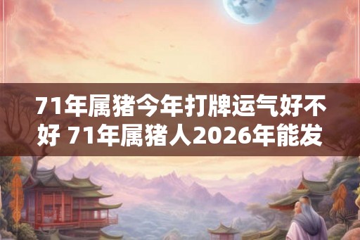 71年属猪今年打牌运气好不好 71年属猪人2026年能发财吗