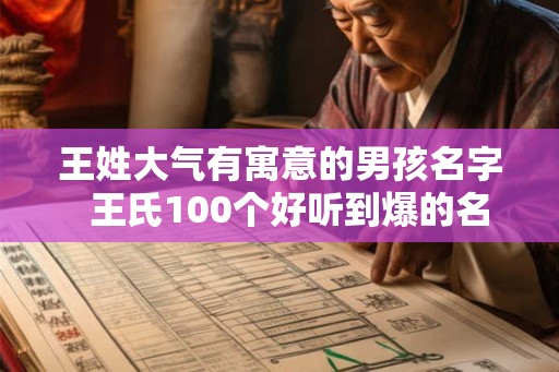 王姓大气有寓意的男孩名字 王氏100个好听到爆的名字 王姓大气有寓意的男孩名字 王氏100个好听到爆的名字