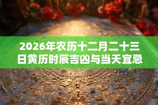 2026年农历十二月二十三日黄历时辰吉凶与当天宜忌查询
