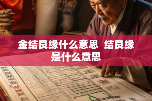 金结良缘什么意思  结良缘是什么意思