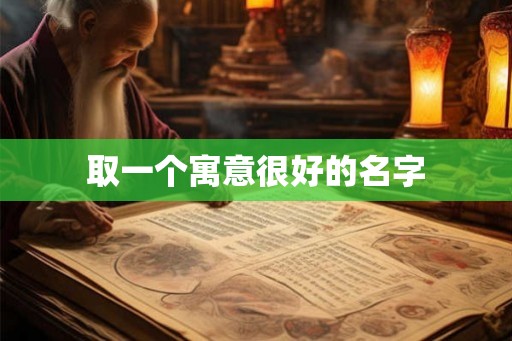 取一个寓意很好的名字