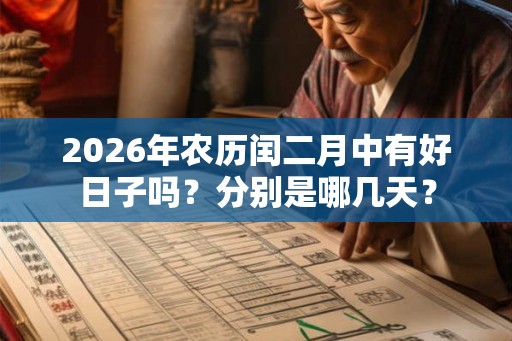 2026年农历闰二月中有好日子吗？分别是哪几天？