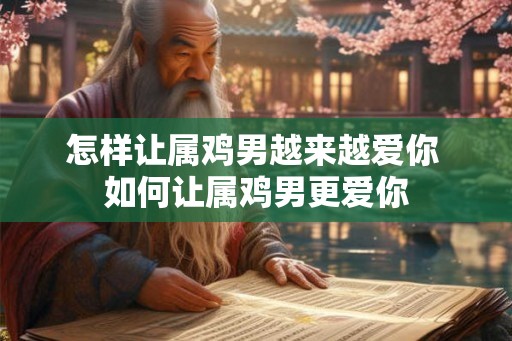 怎样让属鸡男越来越爱你 如何让属鸡男更爱你 怎样让属鸡男越来越爱你 如何让属鸡男更爱你