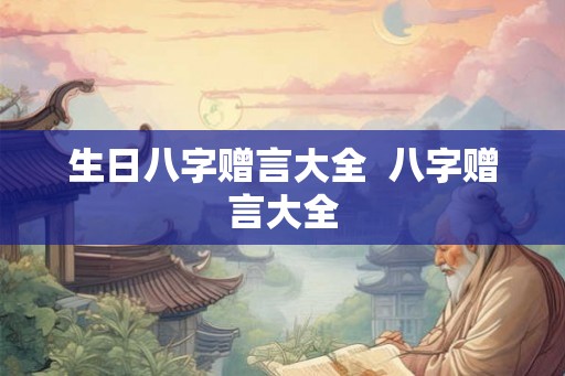 生日八字赠言大全  八字赠言大全