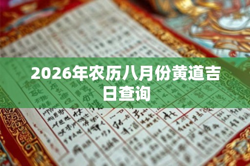 2026年农历八月份黄道吉日查询