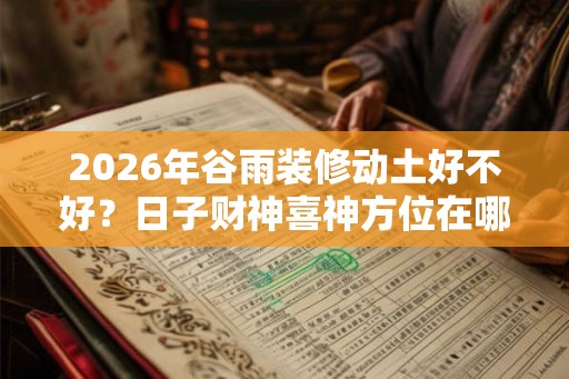 2026年谷雨装修动土好不好？日子财神喜神方位在哪？
