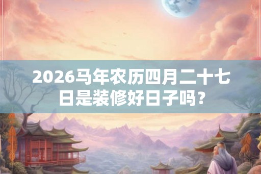 2026马年农历四月二十七日是装修好日子吗？