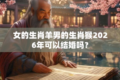 女的生肖羊男的生肖猴2026年可以结婚吗？