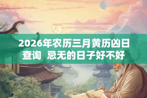 2026年农历三月黄历凶日查询  忌无的日子好不好