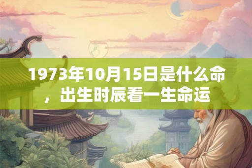 1973年10月15日是什么命，出生时辰看一生命运