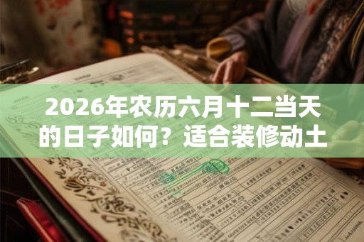2026年农历六月十二当天的日子如何？适合装修动土吗？