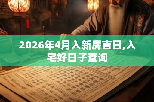 2026年4月入新房吉日,入宅好日子查询