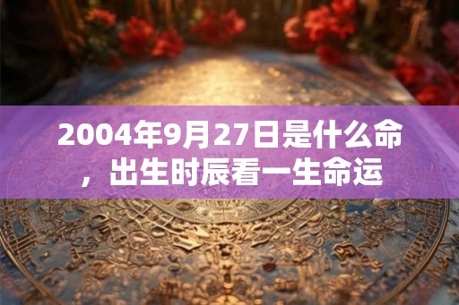 2004年9月27日是什么命，出生时辰看一生命运