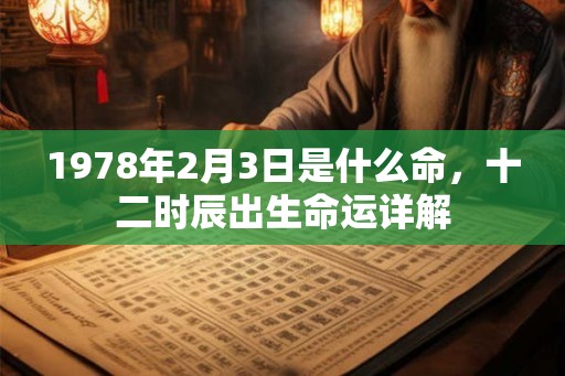 1978年2月3日是什么命,十二时辰出生命运详解 1978年2月3日是什么命,十二时辰出生命运详解