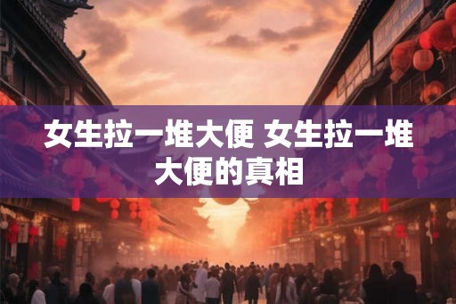 女生拉一堆大便 女生拉一堆大便的真相