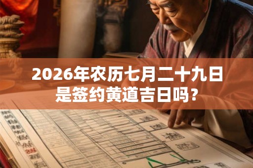 2026年农历七月二十九日是签约黄道吉日吗？