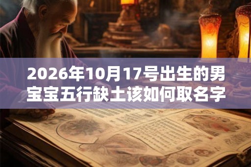 2026年10月17号出生的男宝宝五行缺土该如何取名字